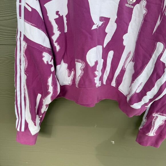 adidas Originals x Thebe Magugu hoodie in semi pulse lilac with all-over print - Picture 5 of 6